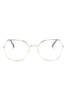 Carolina Herrera logo-engraved geometric-frame glasses - Or