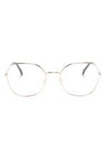 Carolina Herrera logo-engraved geometric-frame glasses - Or - thumbnail