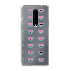 Smiley watermeloenprint: OnePlus 8 Transparant Hoesje