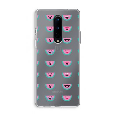 Smiley watermeloenprint: OnePlus 8 Transparant Hoesje