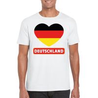 Duitsland hart vlag t-shirt wit heren 2XL  -