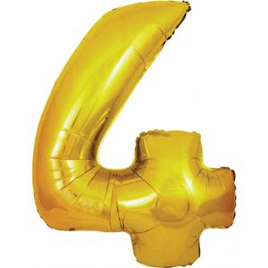 Cijfer 4 ballon goud