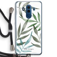 Tropical watercolor leaves: Huawei Mate 10 Pro Transparant Hoesje met koord