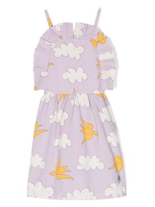 The Animals Observatory robe en coton Dragonfly à imprimé graphique - Violet