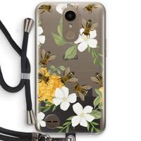 No flowers without bees: LG K10 (2017) Transparant Hoesje met koord