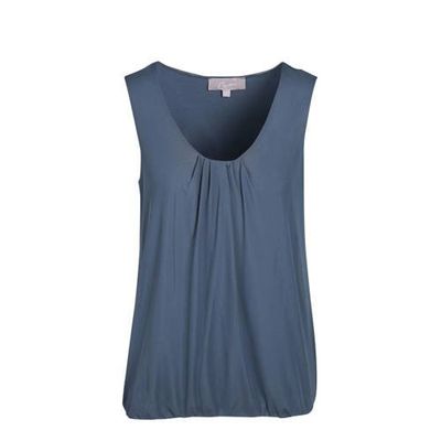 Cassis top met plooien donkerblauw Cassis top met plooien donkerblauw