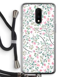 Sierlijke bloemen: OnePlus 7 Transparant Hoesje met koord