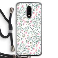 Sierlijke bloemen: OnePlus 7 Transparant Hoesje met koord