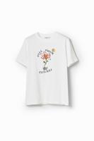 T-shirt met bloem en maan - WHITE - XXL T-shirt met bloem en maan - WHITE - XXL