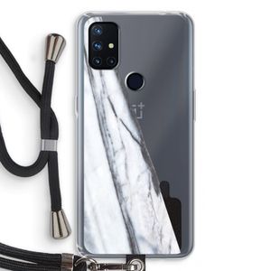 Gestreepte marmer: OnePlus Nord N10 5G Transparant Hoesje met koord