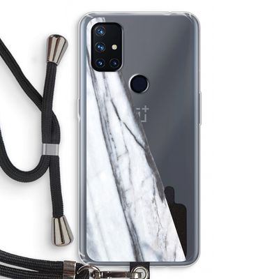 Gestreepte marmer: OnePlus Nord N10 5G Transparant Hoesje met koord