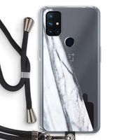 Gestreepte marmer: OnePlus Nord N10 5G Transparant Hoesje met koord