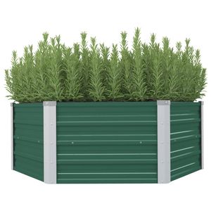 Plantenbak verhoogd 129x129x46 cm gegalvaniseerd staal groen