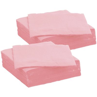 Diner/feest servetten - 60x - lichtroze - 38 x 38 cm - papier - 3-laags