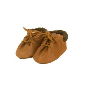 Dulis babyslofjes lace-up booties cognac Maat