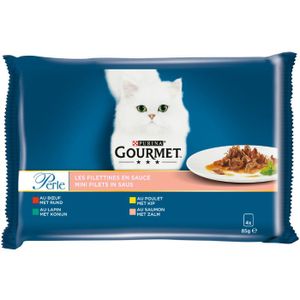 Gourmet Perle Mini Filets met rund, kip, konijn & zalm 12x85g