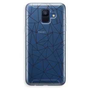 Geometrische lijnen zwart: Samsung Galaxy A6 (2018) Transparant Hoesje