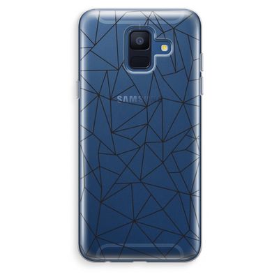 Geometrische lijnen zwart: Samsung Galaxy A6 (2018) Transparant Hoesje