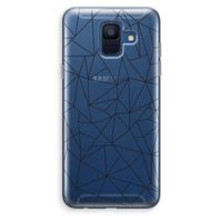 Geometrische lijnen zwart: Samsung Galaxy A6 (2018) Transparant Hoesje