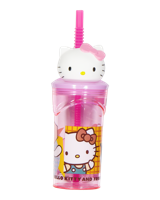 Drinkbeker met rietje - Roze
