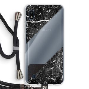 Zwart marmer: Samsung Galaxy A10 Transparant Hoesje met koord