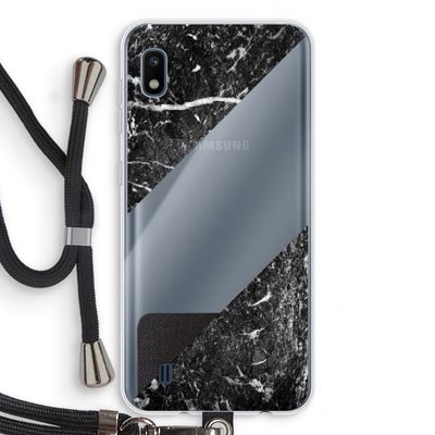 Zwart marmer: Samsung Galaxy A10 Transparant Hoesje met koord