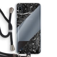 Zwart marmer: Samsung Galaxy A10 Transparant Hoesje met koord