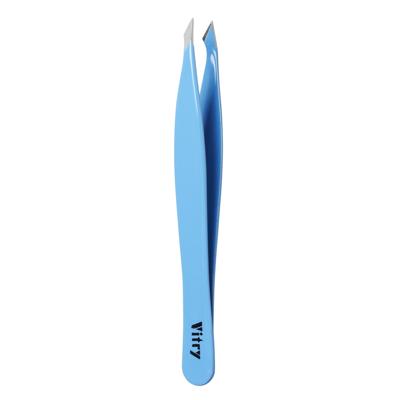 Vitry Face Care Coloured Tweezers ''Yatagan'' Pincet Ref.1029YC Blue 1Stuks Vitry Face Care Coloured Tweezers ''Yatagan'' Pincet Ref.1029YC Blue 1Stuks