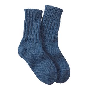 Sokken van bio-scheerwol, jeansblauw-gemêleerd Maat: 38/39