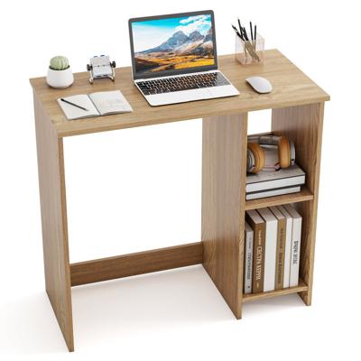 Kleine Bureau met 2 Vakken Computerbureau Kantoortafel Pc-tafel 80 x 40 x 74 cm Natuur