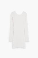 Geribde tricot jurk - WHITE - XL