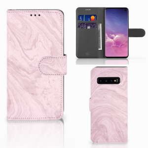 Samsung Galaxy S10 Bookcase Marble Pink - Origineel Cadeau Vriendin