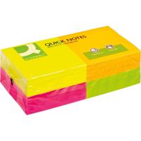 Q-CONNECT Quick Notes, ft 76 x 76 mm, 80 vel, pak van 12 blokken in 4 neonkleuren