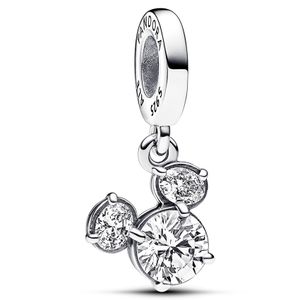 Pandora 793031C01 Hangbedel Disney Mickey Mouse Sparkling Head Silhouette zilver-zirconia wit