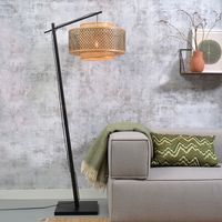GOOD&MOJO Vloerlamp 'Bhutan' Large, Bamboe, kleur Naturel/Zwart