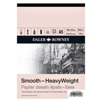 Tekenpapier Daler-Rowney Smooth Heavyweight 220gr A5 natuurlijk wit