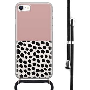 iPhone 8/7 hoesje met koord - Pink dots
