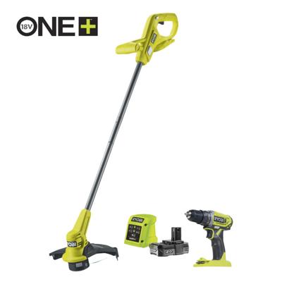 Ryobi RY18LT23ADD2-120 | ONE+ kantenmaaier + boormachine kit - 5133005733