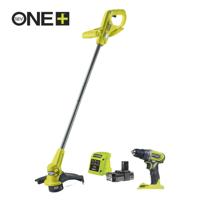 Ryobi RY18LT23ADD2-120 | ONE+ kantenmaaier + boormachine kit - 5133005733