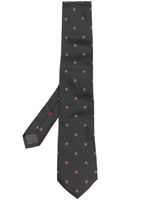 Brunello Cucinelli cravate en soie à fleurs brodées - Gris