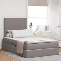 Bed met LED -striplichten met opslag Taupe 120 x 200 cm Stof