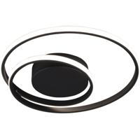 LED Plafondlamp Dimbaar - 22W Warm Wit 3000K - Rond Mat Zwart Aluminium