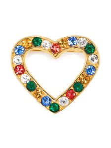 Moschino Pre-Owned broche cœur à strass (années 1980) - Or