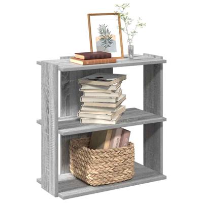 Boekenkast 3-laags 60x30x60 cm bewerkt hout grijs sonoma eiken