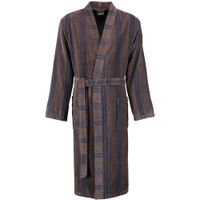 Cawö Cawö Heren Kimono Badjas extra licht 2508 - Tabak 50