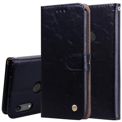 Business Style olie Wax textuur horizontale Flip lederen case voor Huawei Y6 (2019)/Honor 8A met houder & card slots & portemonnee (zwart)