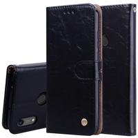 Business Style olie Wax textuur horizontale Flip lederen case voor Huawei Y6 (2019)/Honor 8A met houder & card slots & portemonnee (zwart)