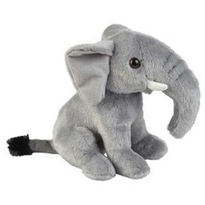 Pluche knuffel dier Olifant - grijs - 18 cm - olifanten knuffels