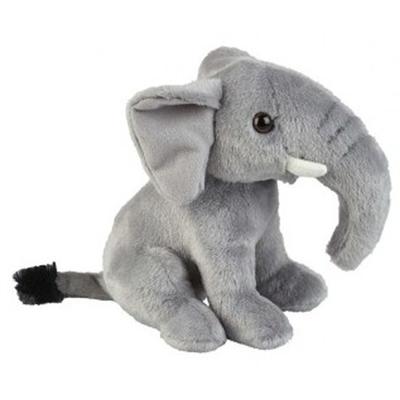 Pluche knuffel dier Olifant - grijs - 18 cm - olifanten knuffels