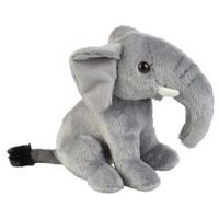 Pluche knuffel dier Olifant - grijs - 18 cm - olifanten knuffels